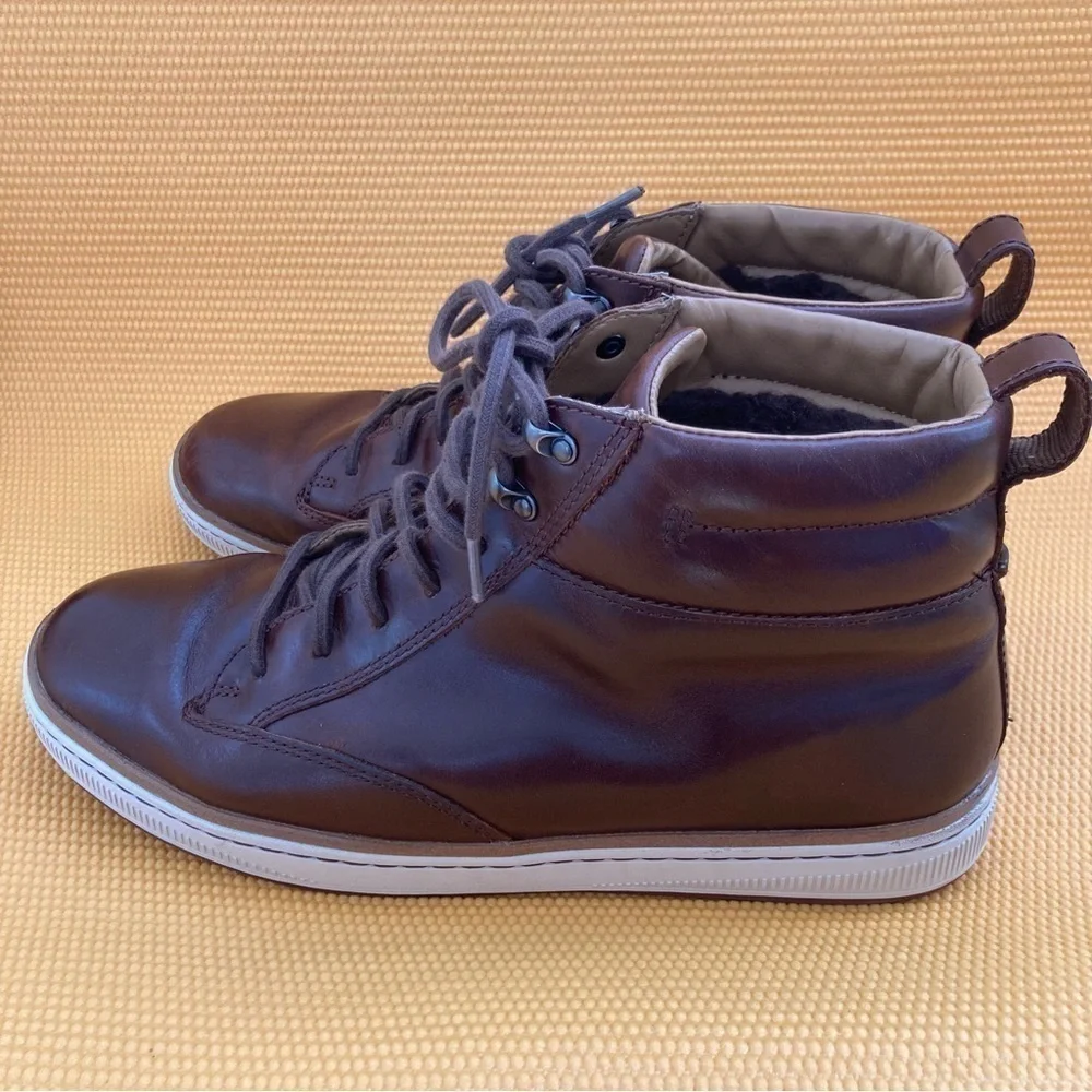 Clarks Norsen Mid Boot w/Faux-Fur Lining, Dk Brown , Leather, Sz 11.5